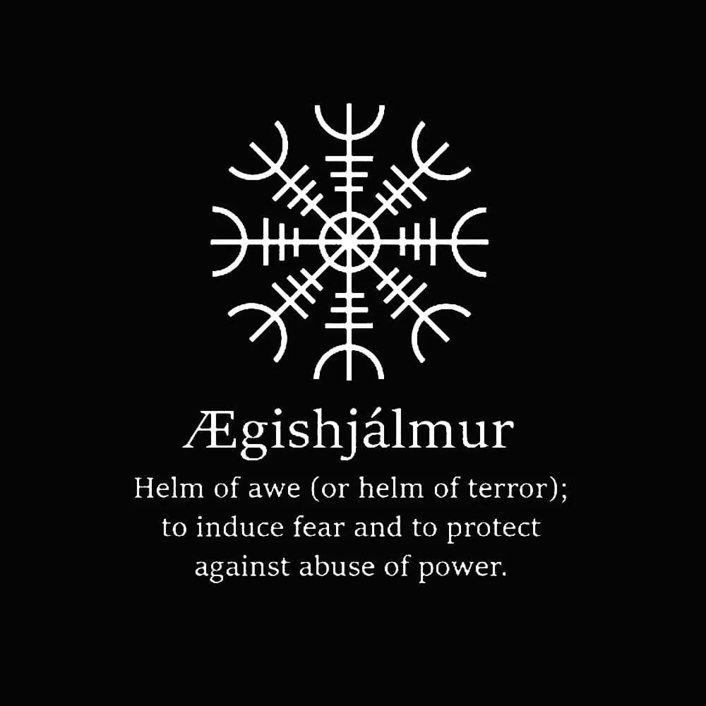Norse Helm of Awe "Aegishjalmr" Sterling Silver Viking Ring