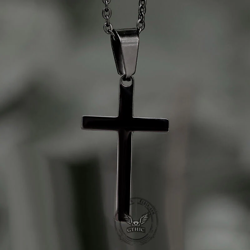 Simple Cross Stainless Steel Pendant