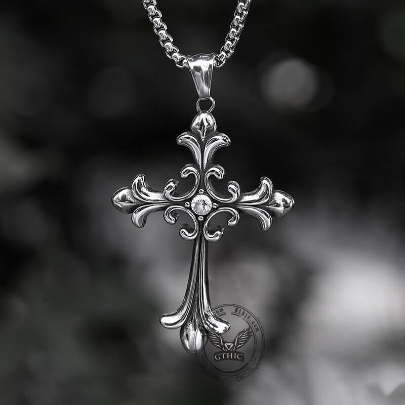 11399-gothic-cross-stainless-steel-pendant-3.jpg Gothic Cross Stainless Steel Pendant