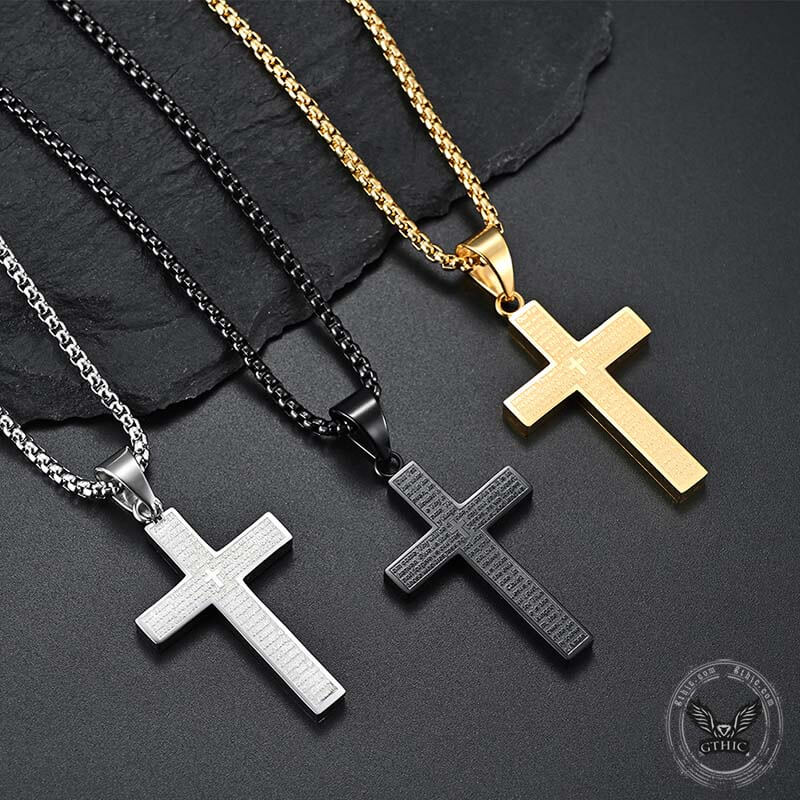 11431-cross-prayer-stainless-steel-pendant-2.jpg Cross Prayer Stainless Steel Pendant