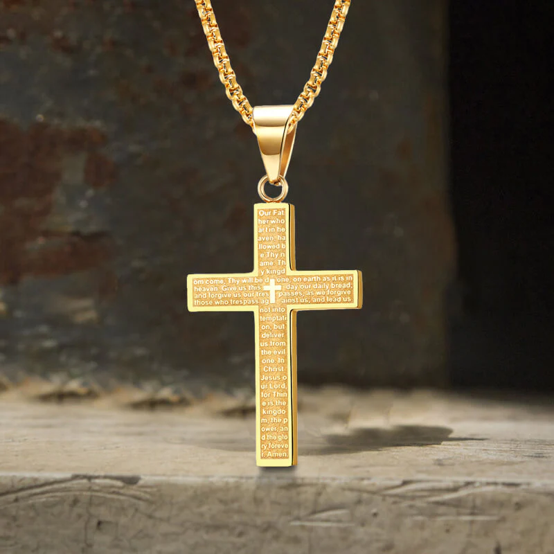 11434-gold-pendant-only-gold-pendant-only-variation-1.webp Cross Prayer Stainless Steel Pendant