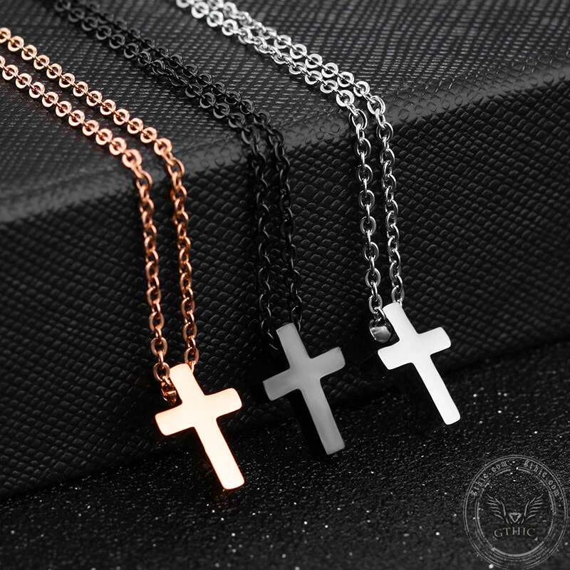 GTHIC Minimalist Cross Stainless Steel Charms Necklace