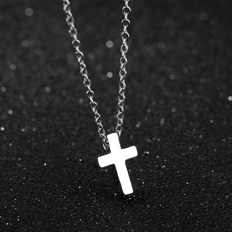 GTHIC Minimalist Cross Stainless Steel Charms Necklace