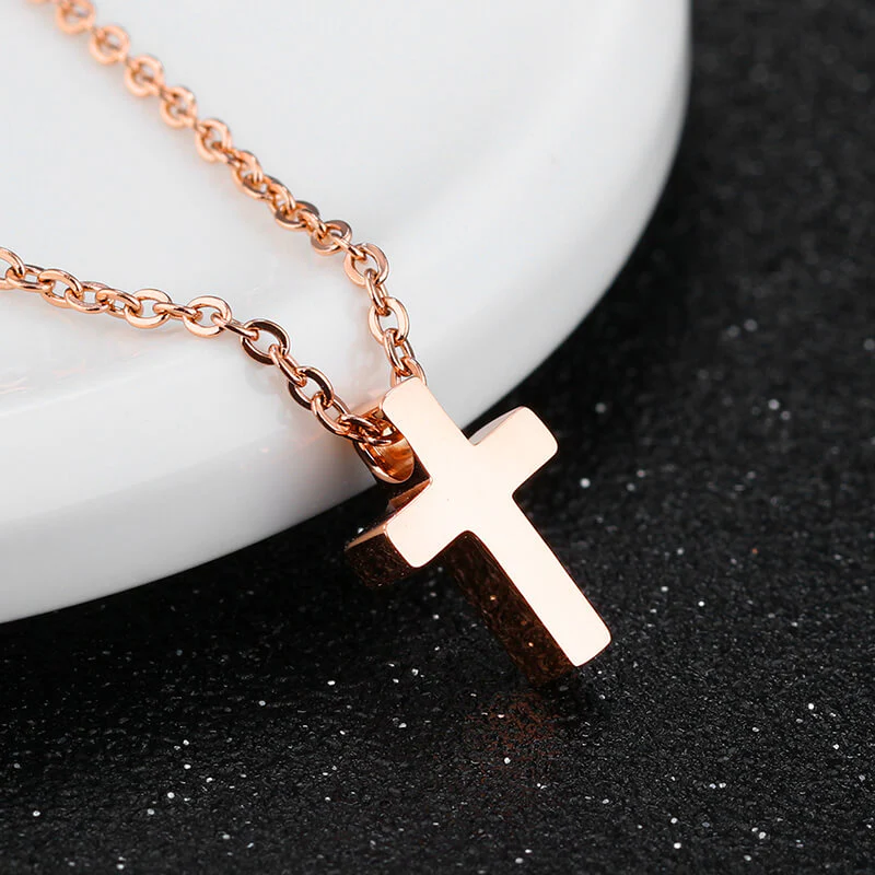GTHIC Minimalist Cross Stainless Steel Charms Necklace