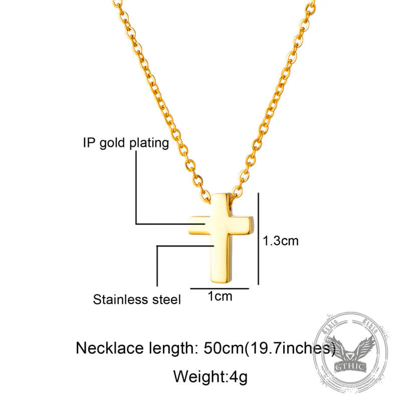 GTHIC Minimalist Cross Stainless Steel Charms Necklace