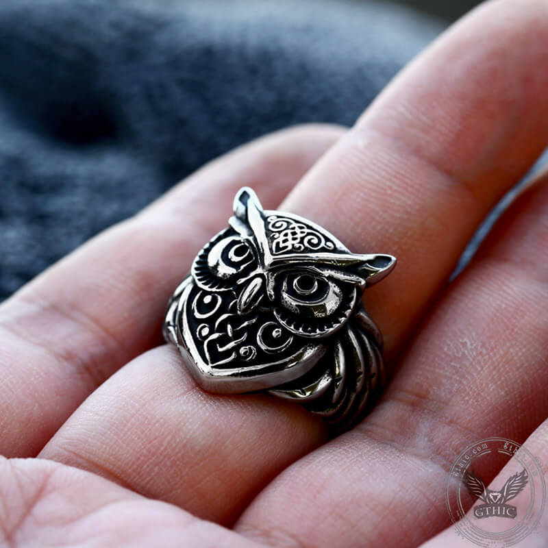 11518-wisdom-owl-stainless-steel-viking-ring-3.jpg Wisdom Owl Stainless Steel Viking Ring