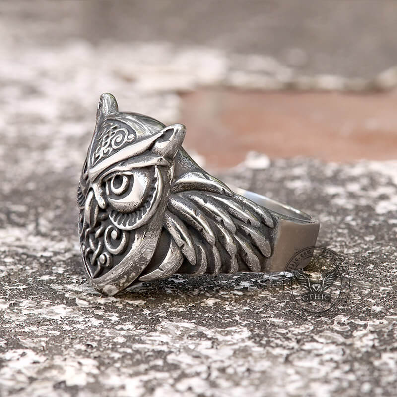 11518-wisdom-owl-stainless-steel-viking-ring-4.jpg Wisdom Owl Stainless Steel Viking Ring