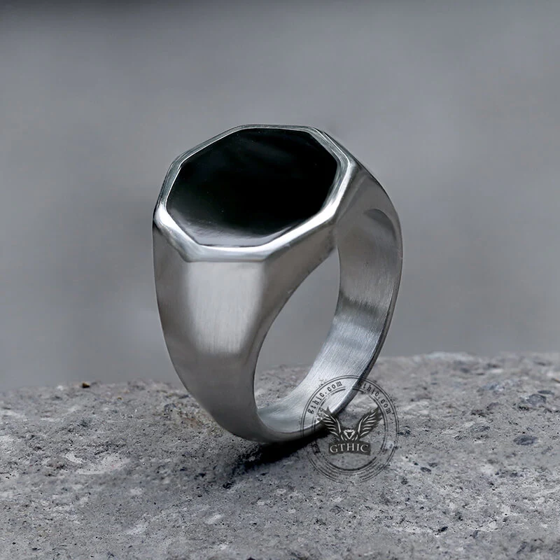 Classic Octagon Stainless Steel Ring