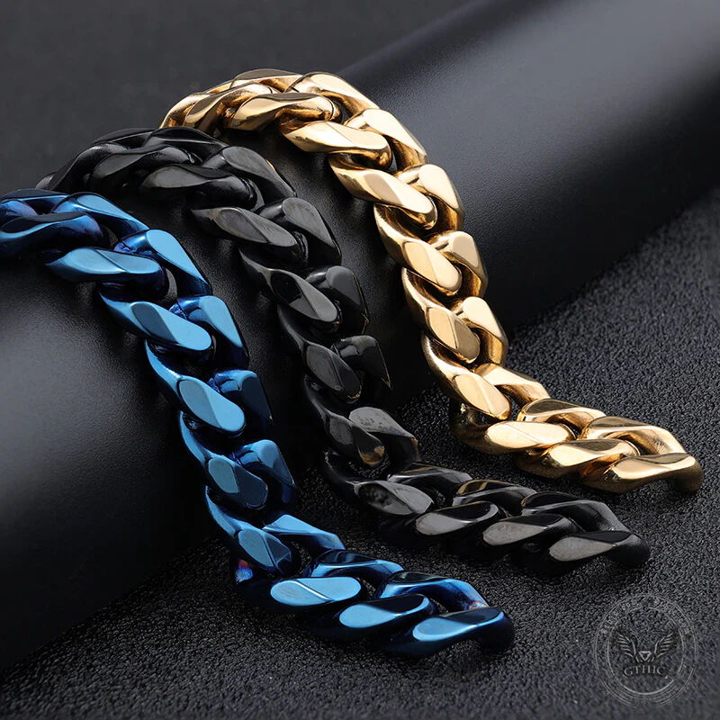 11580-solid-color-cuban-link-chain-stainless-steel-bracelet-3.webp Solid Color Cuban Link Chain Stainless Steel Bracelet