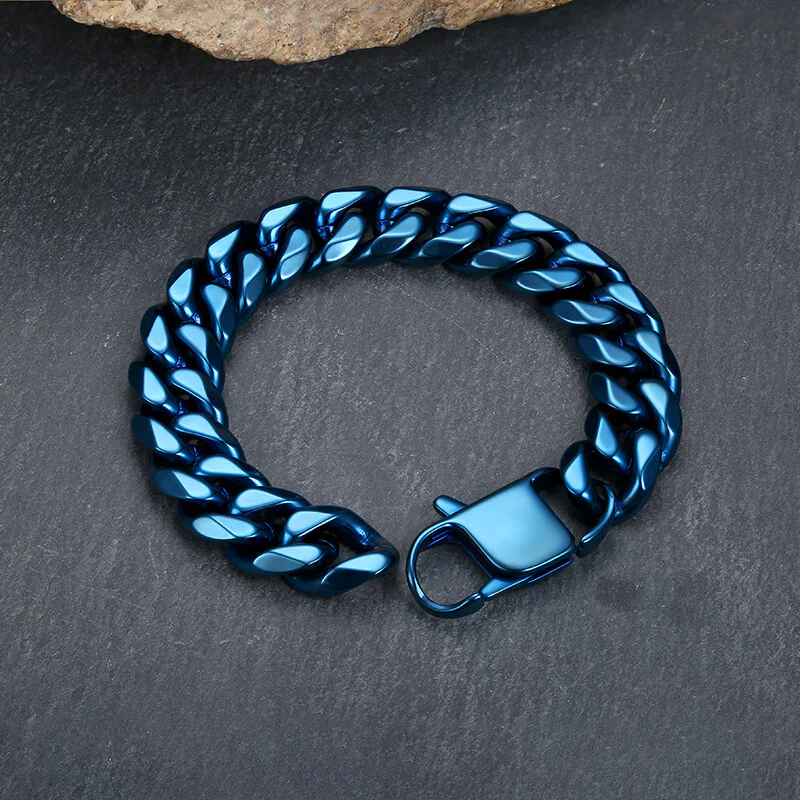 11582-blue-20-cm-blue-20-cm-variation-1.webp Solid Color Cuban Link Chain Stainless Steel Bracelet