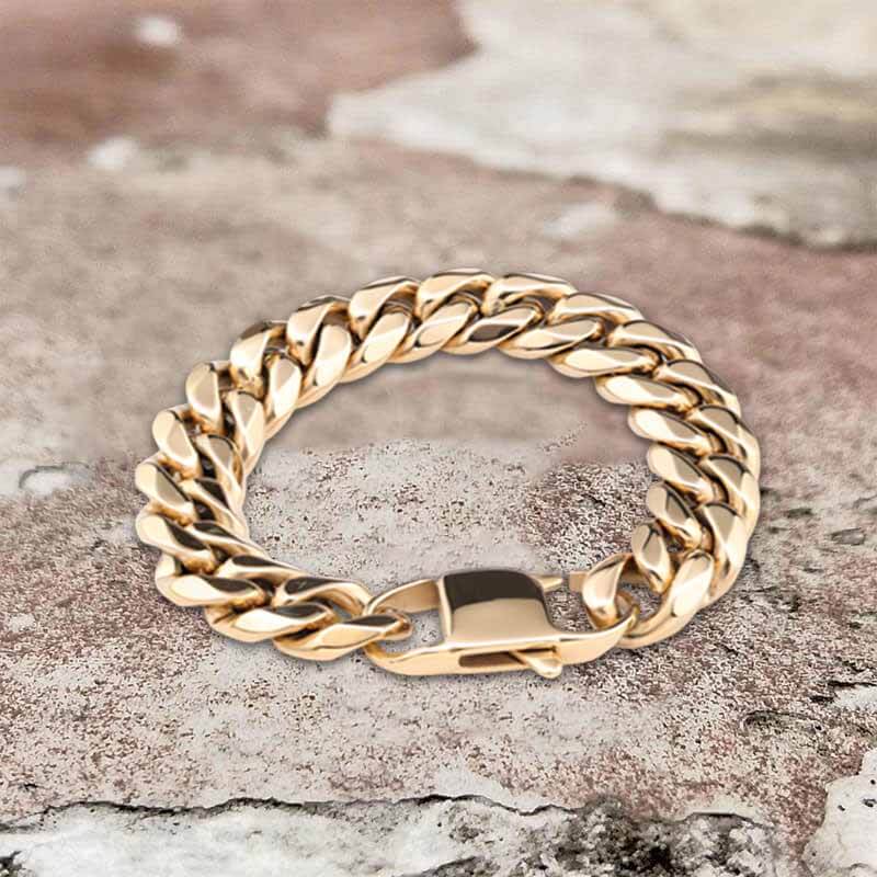 11583-gold-20-cm-gold-20-cm-variation-1.jpg Solid Color Cuban Link Chain Stainless Steel Bracelet