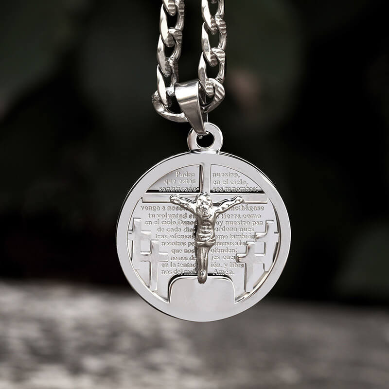 11881-round-shaped-crucifixion-of-jesus-cross-pendant-4.jpg Round Shaped Crucifixion of Jesus Cross Pendant