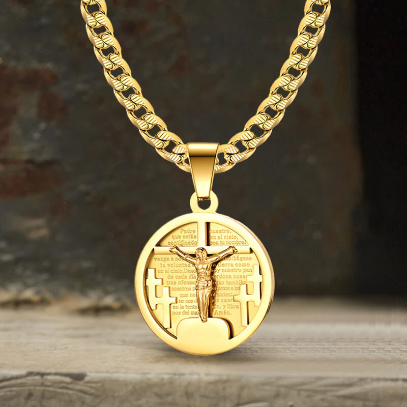 11881-round-shaped-crucifixion-of-jesus-cross-pendant-5.webp Round Shaped Crucifixion of Jesus Cross Pendant