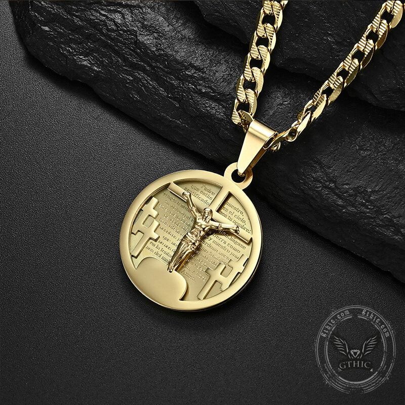 11881-round-shaped-crucifixion-of-jesus-cross-pendant-6.jpg Round Shaped Crucifixion of Jesus Cross Pendant