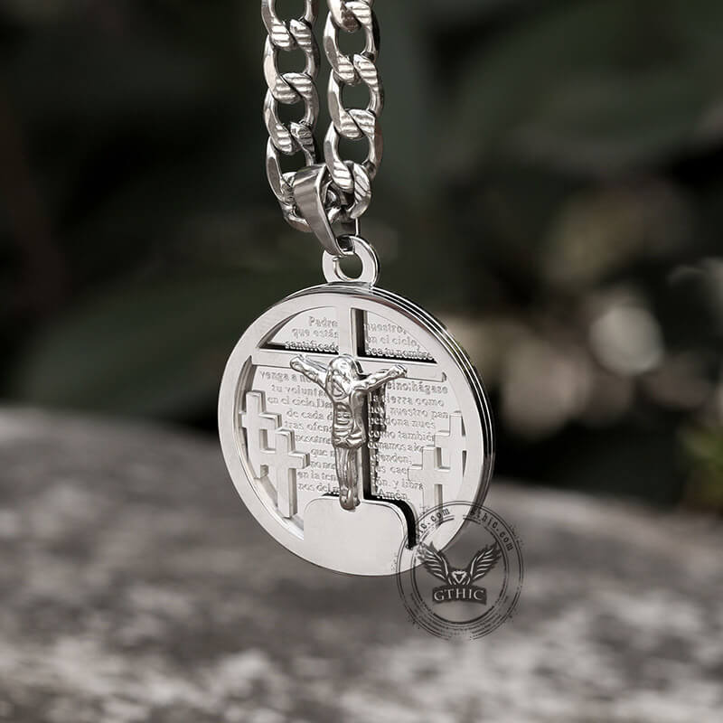 11881-round-shaped-crucifixion-of-jesus-cross-pendant-7.jpg Round Shaped Crucifixion of Jesus Cross Pendant