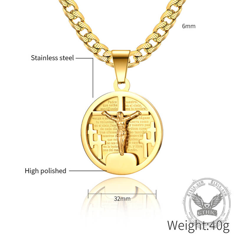 11881-round-shaped-crucifixion-of-jesus-cross-pendant-9.jpg Round Shaped Crucifixion of Jesus Cross Pendant