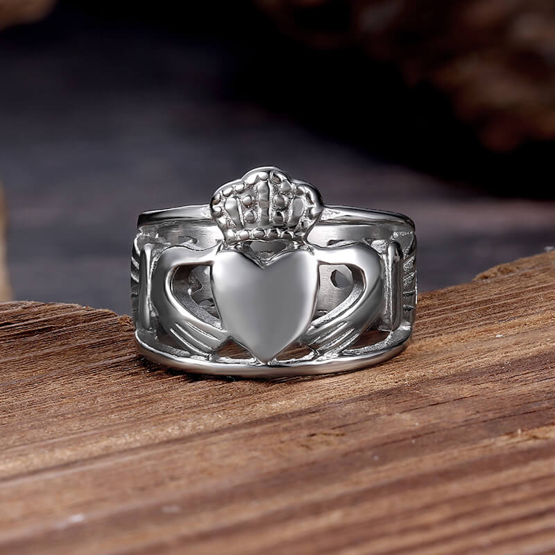 11911-irish-claddagh-stainless-steel-wedding-ring-4.jpg Irish Claddagh Stainless Steel Wedding Ring