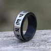 Six-Word Mantra Stainless Steel Spinner Ring