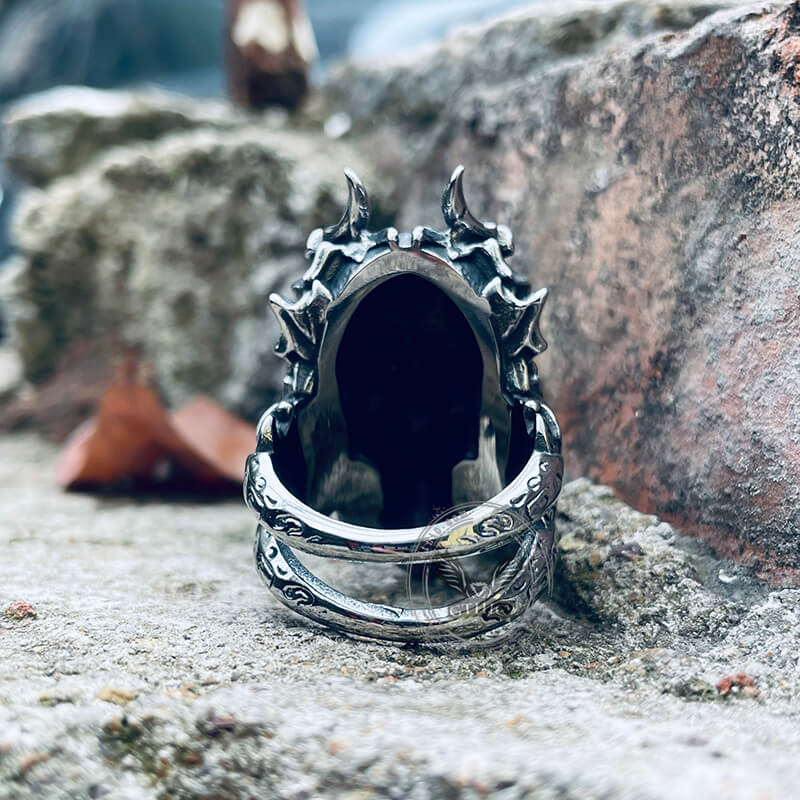 11941-dragon-horned-samurai-stainless-steel-skull-ring-7.jpg Dragon Horned Samurai Stainless Steel Skull Ring