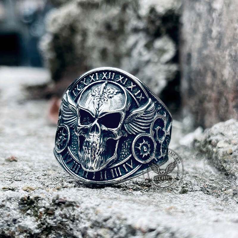 11950-winged-skull-stainless-steel-biker-ring-2.jpg Winged Skull Stainless Steel Biker Ring