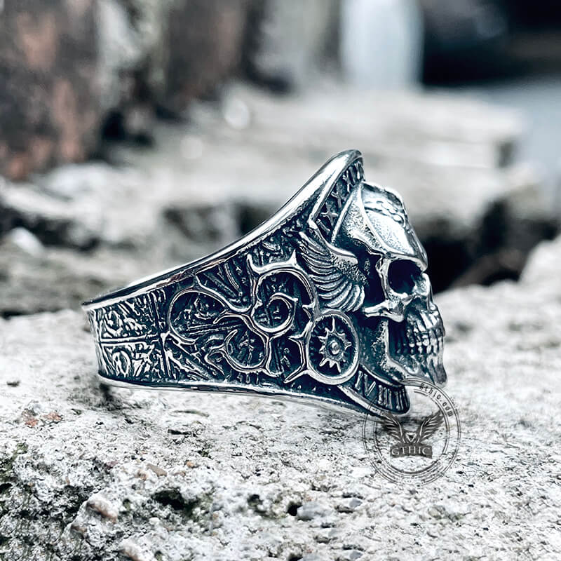 11950-winged-skull-stainless-steel-biker-ring-4.jpg Winged Skull Stainless Steel Biker Ring