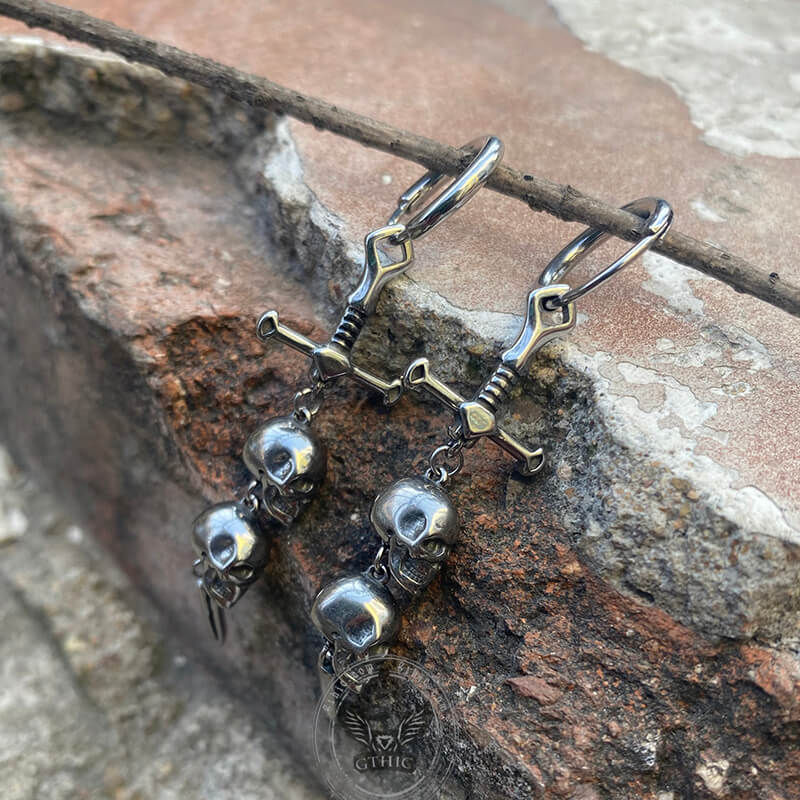 12030-gothic-sword-skulls-stainless-steel-hoop-earrings-5.jpg Gothic Sword Skulls Stainless Steel Hoop Earrings