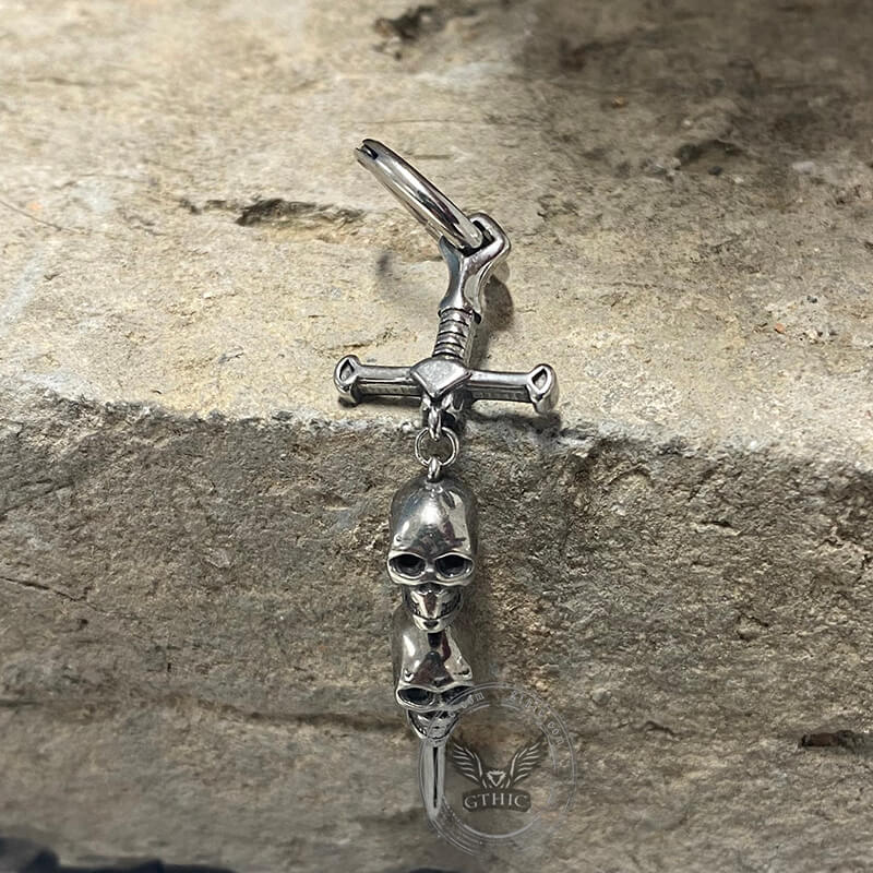 12030-gothic-sword-skulls-stainless-steel-hoop-earrings-7.jpg Gothic Sword Skulls Stainless Steel Hoop Earrings