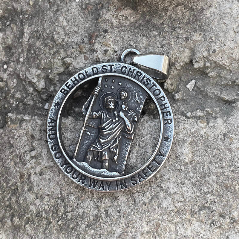 12100-st.-christopher-stainless-steel-christian-pendant-1.jpg St. Christopher Stainless Steel Christian Pendant