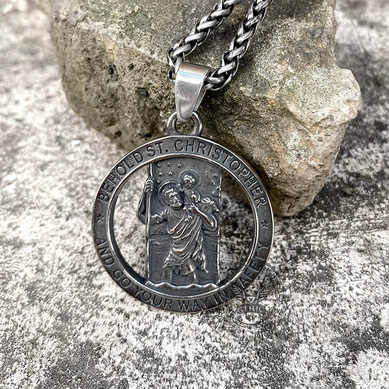 12100-st.-christopher-stainless-steel-christian-pendant-3.jpg St. Christopher Stainless Steel Christian Pendant