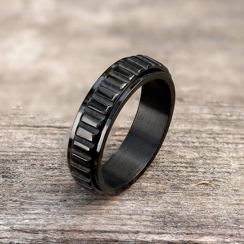 12111-simple-gear-stainless-steel-spinner-ring-5.jpg Simple Gear Stainless Steel Spinner Ring