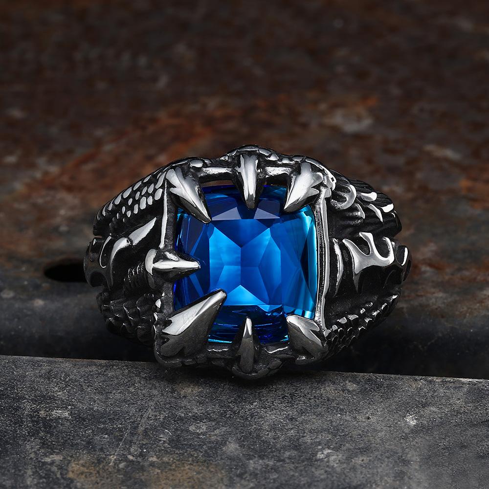 1214-cool-dragon-claw-stainless-steel-cz-ring-1.jpg Cool Dragon Claw Stainless Steel CZ Ring