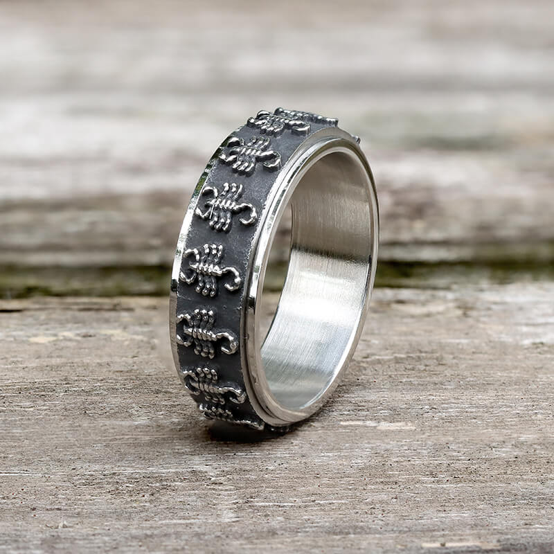 12364-vintage-scorpion-stainless-steel-spinner-ring-3.jpg Vintage Scorpion Stainless Steel Spinner Ring