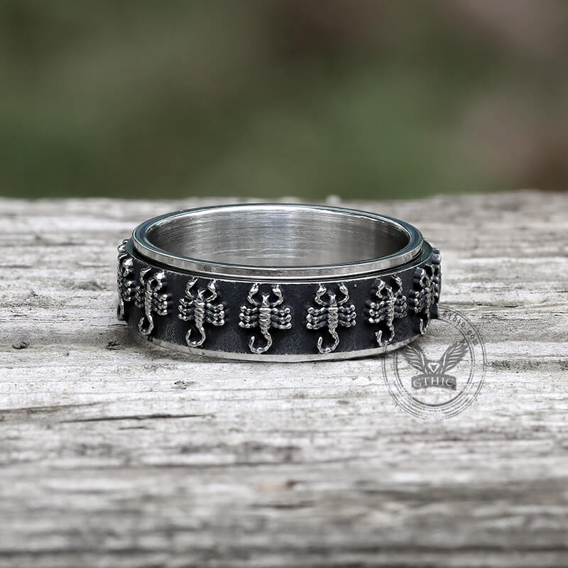 12364-vintage-scorpion-stainless-steel-spinner-ring-6.jpg Vintage Scorpion Stainless Steel Spinner Ring