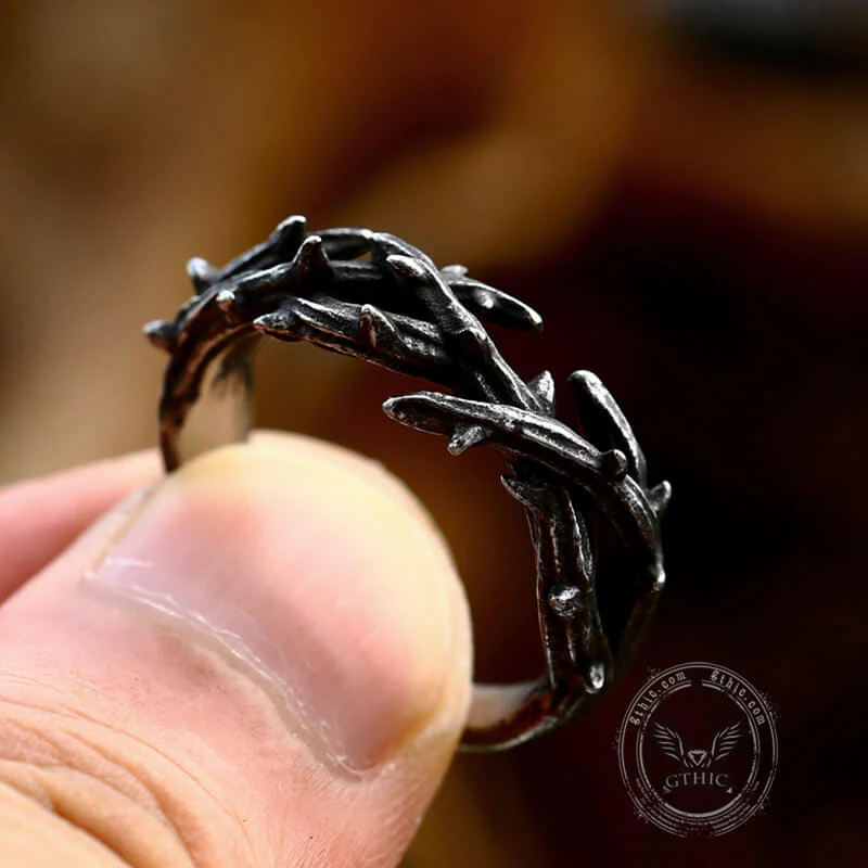 Vintage Jesus Crown of Thorns Stainless Steel Ring