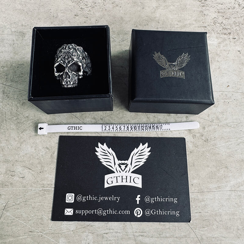 12499-floral-pattern-skull-head-stainless-steel-ring-7.jpg Floral Pattern Skull Head Stainless Steel Ring