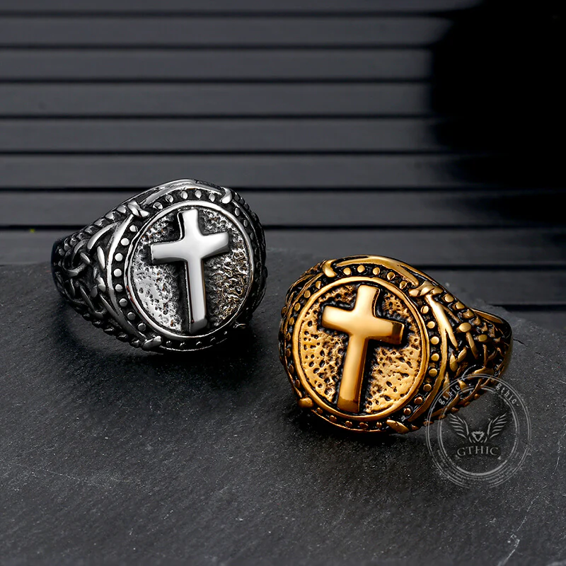 Vintage Cross Knot Stainless Steel Ring