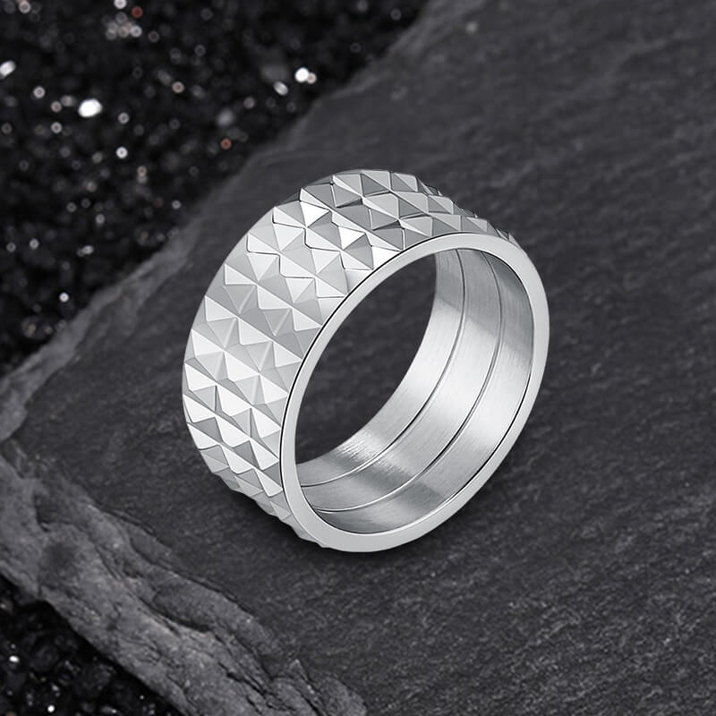 12612-simple-rhombus-pattern-stainless-steel-band-ring-3.jpg Simple Rhombus Pattern Stainless Steel Band Ring