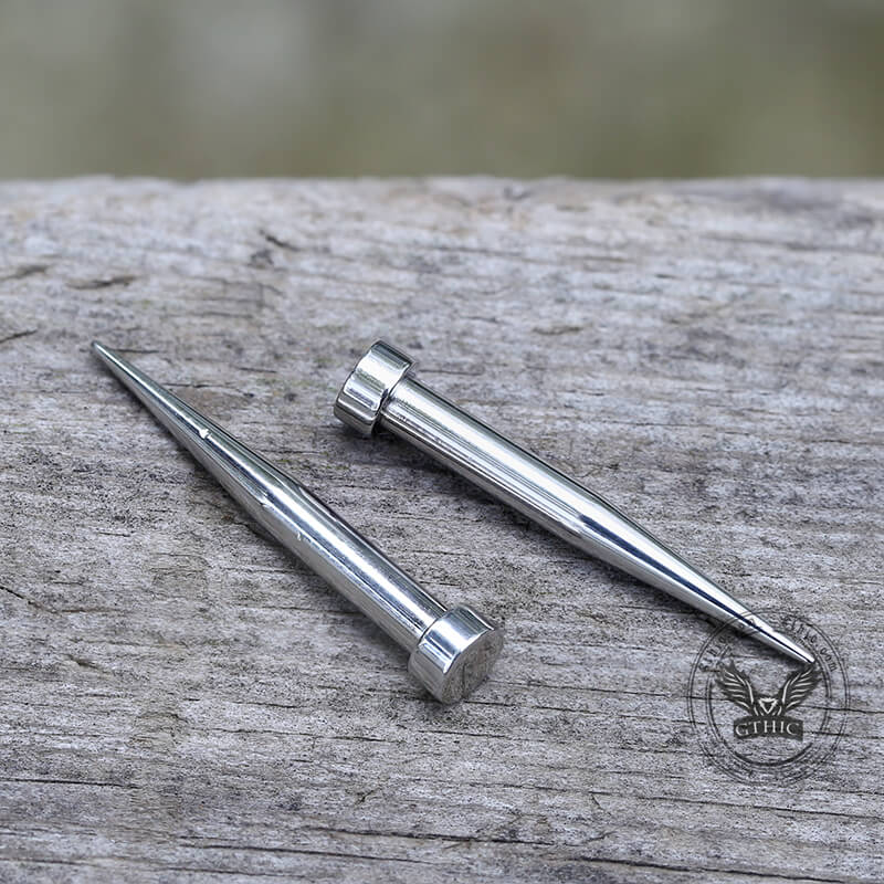 Silver Color Ear Stretching Taper Piercing Earrings