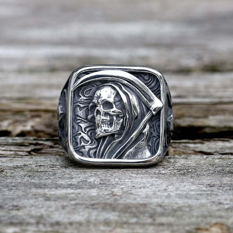 12635-vintage-grim-reaper-skull-stainless-steel-square-ring-1.jpg Vintage Grim Reaper Skull Stainless Steel Square Ring