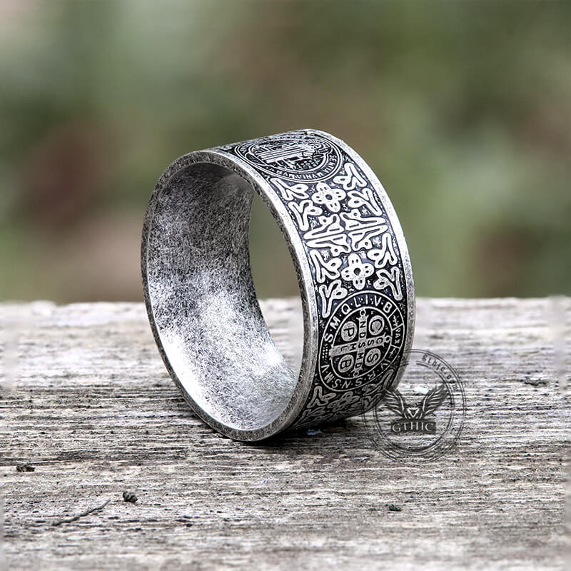 12681-st.-benedict-medal-stainless-steel-cross-ring-3.jpg St. Benedict Medal Stainless Steel Cross Ring