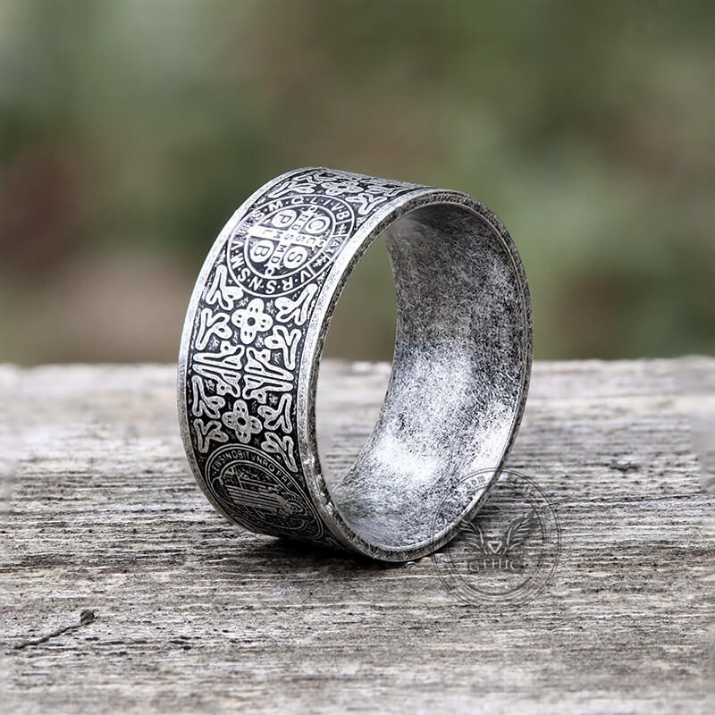 12681-st.-benedict-medal-stainless-steel-cross-ring-4.jpg St. Benedict Medal Stainless Steel Cross Ring