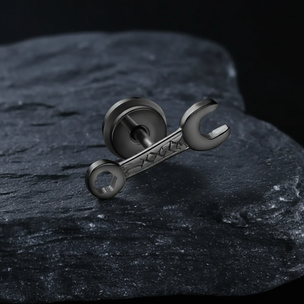 12697-wrench-shape-stainless-steel-stud-earring-3.webp Wrench Shape Stainless Steel Stud Earring