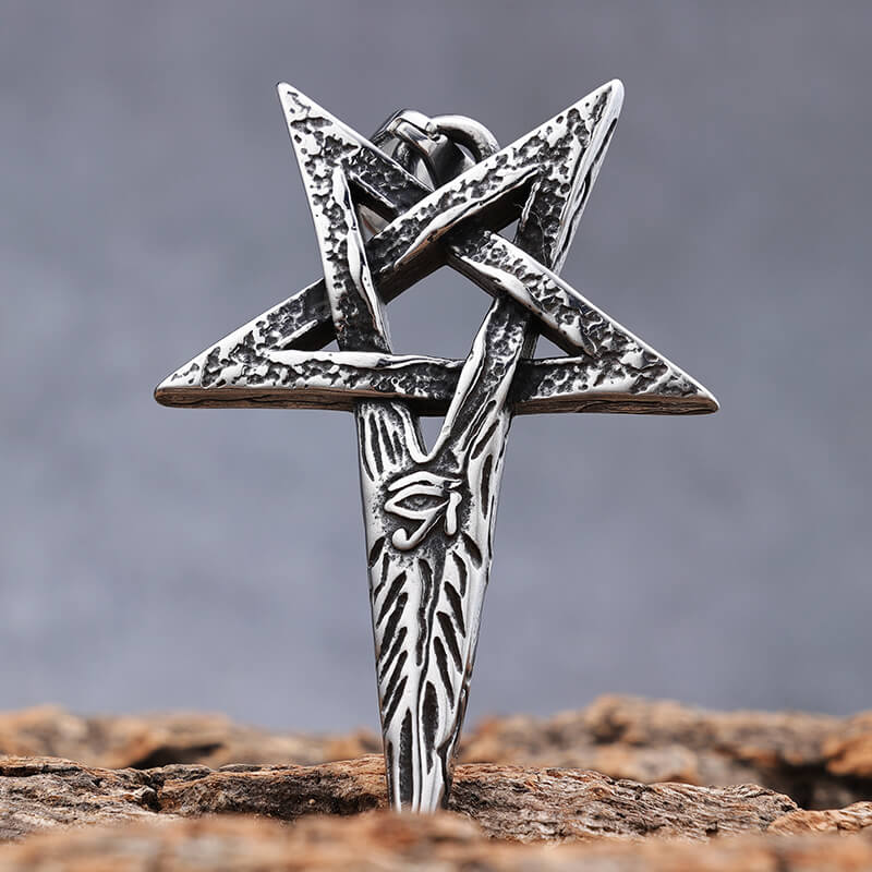 Eye Of Ra Pentagram Stainless Steel Pendant
