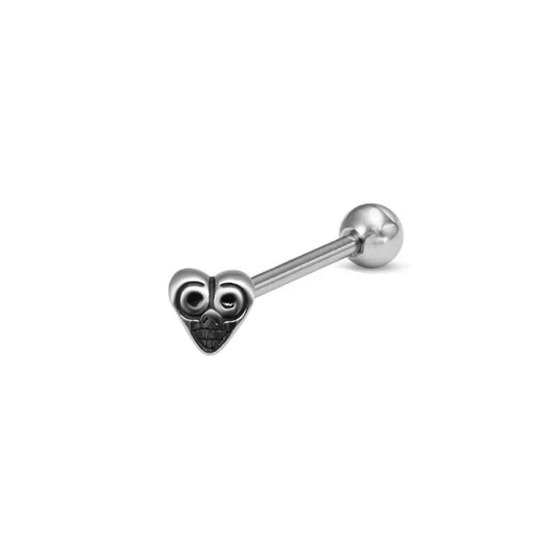 Punk Skull Head Stainless Steel Tongue Ring