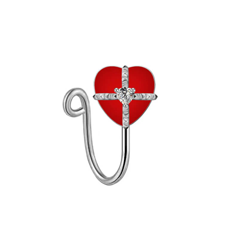 Cross Star Heart Shape Stainless Steel Nose Ring