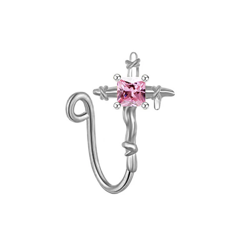 Cross Star Heart Shape Stainless Steel Nose Ring