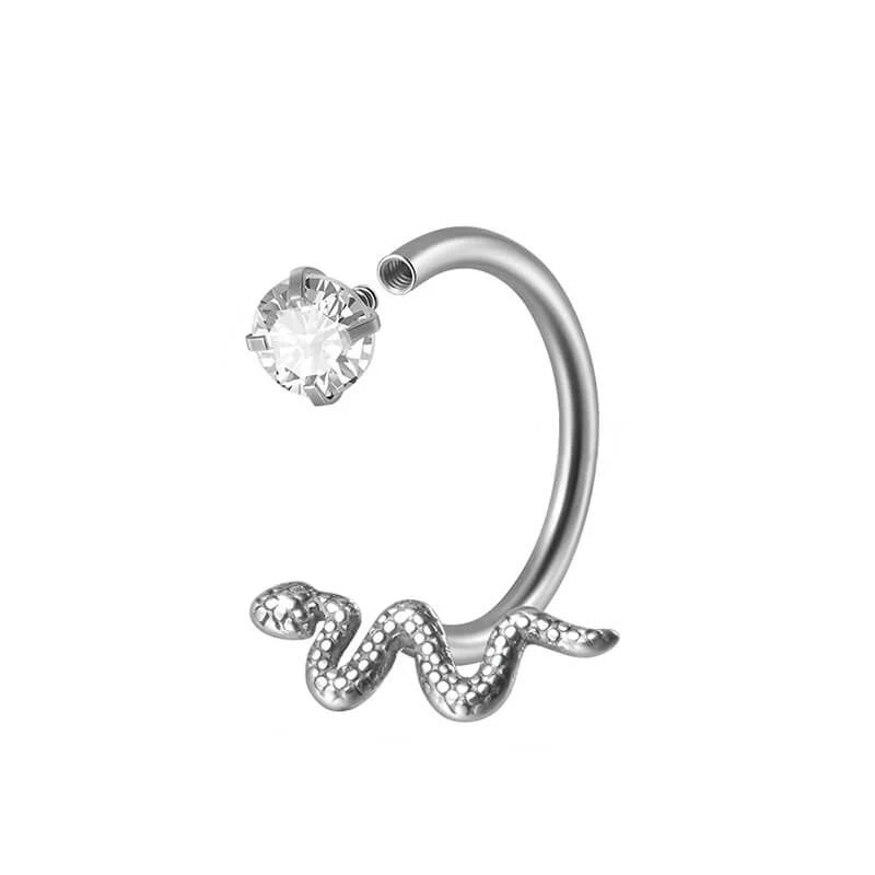 12822-16g-snake-design-stainless-steel-horseshoe-lip-ring-5.webp 16G Snake Design Stainless Steel Horseshoe Lip Ring