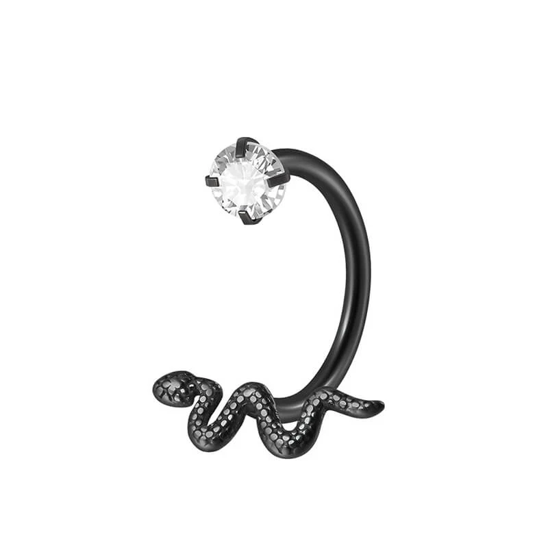 12822-16g-snake-design-stainless-steel-horseshoe-lip-ring-7.webp 16G Snake Design Stainless Steel Horseshoe Lip Ring