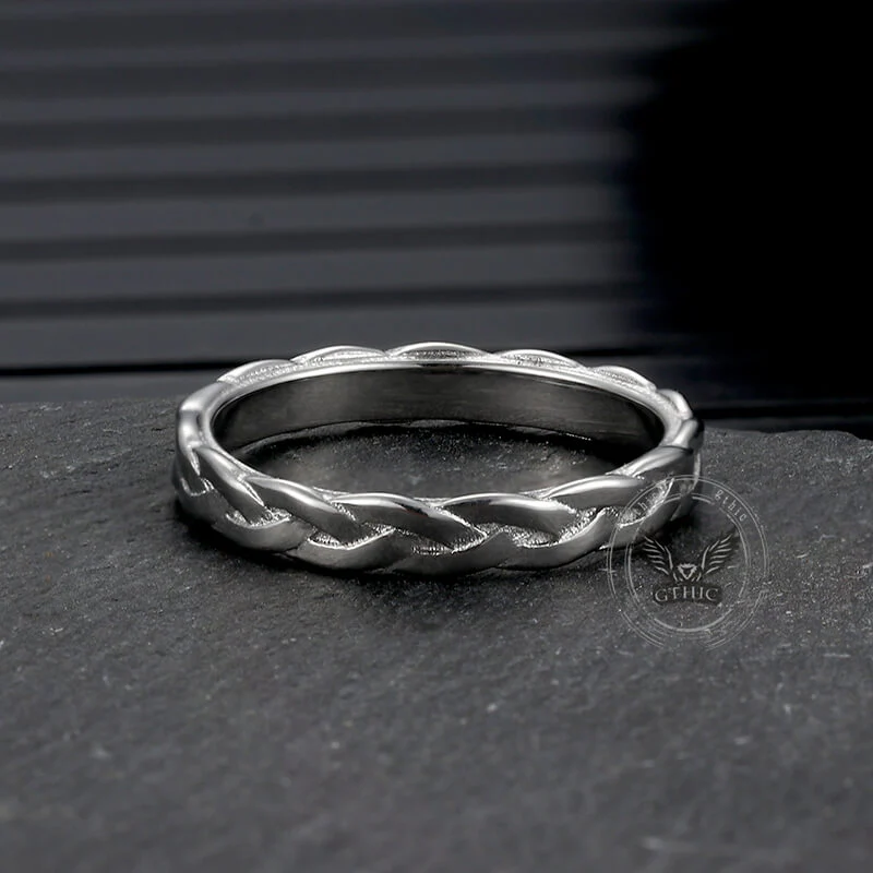 12830-simple-braided-pattern-stainless-steel-band-ring-8.webp Simple Braided Pattern Stainless Steel Band Ring