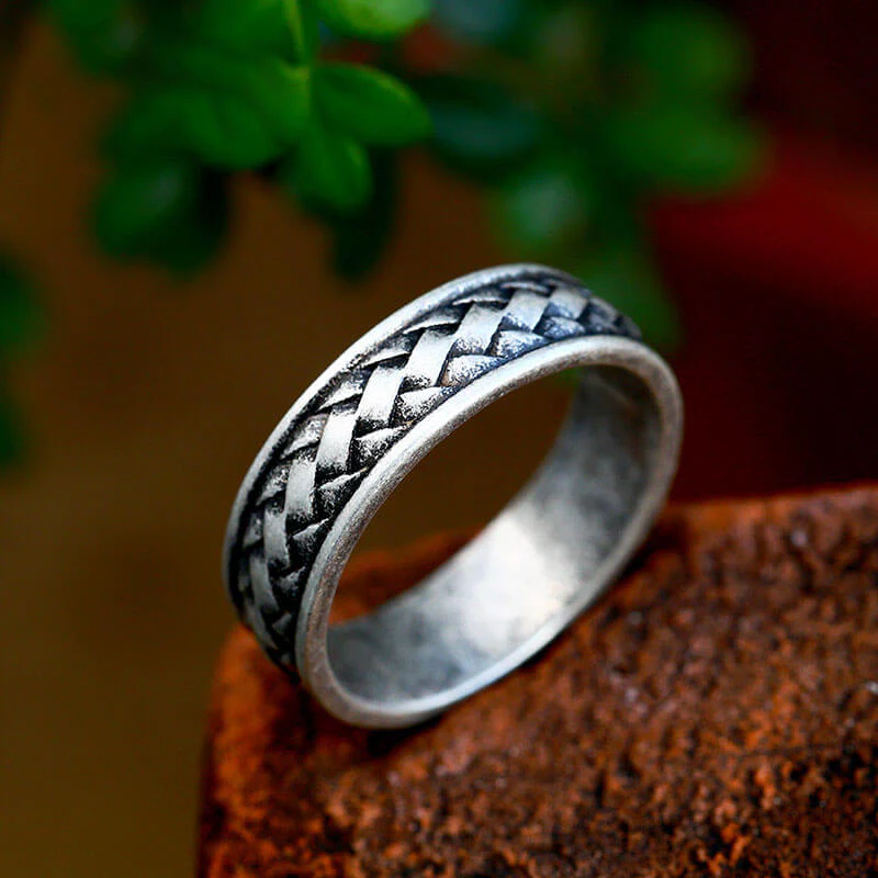 12873-retro-braided-stainless-steel-band-ring-1.webp Retro Braided Stainless Steel Band Ring